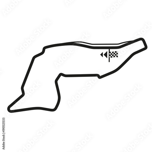 Motorsport Racetrack Outline – Italy Imola – Vector Illustration