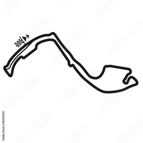 Motorsport Racetrack Outline – Monaco – Vector Illustration