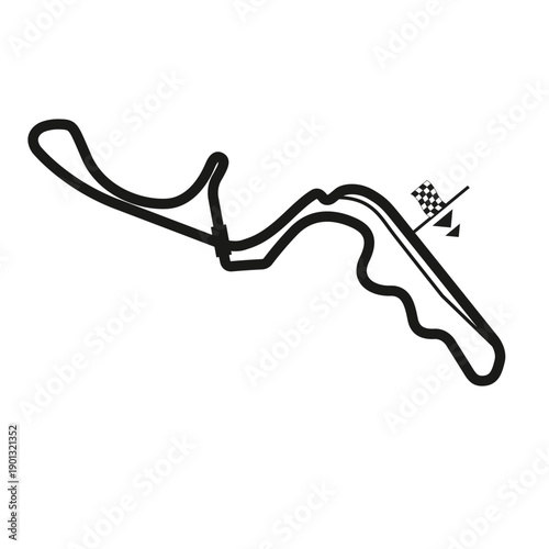 Motorsport Racetrack Outline – Japan – Vector Illustration