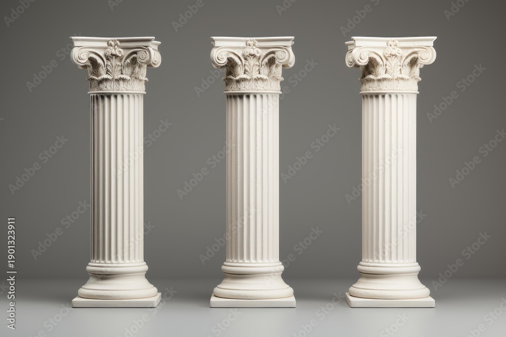 Obraz premium Roman corinthian columns representing strength, support, and classical architecture