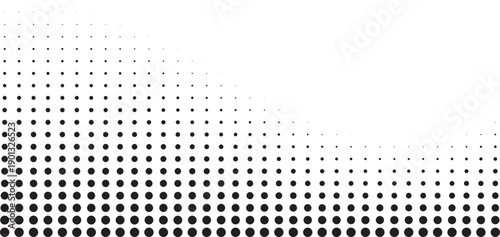 halftone overlay effect, transparent background Black halftone gradient dot abstract pattern Abstract circular halftone dot pattern with a radial gradient effect