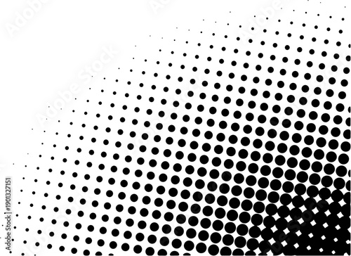 halftone overlay effect, transparent background Black halftone gradient dot abstract pattern Abstract circular halftone dot pattern with a radial gradient effect