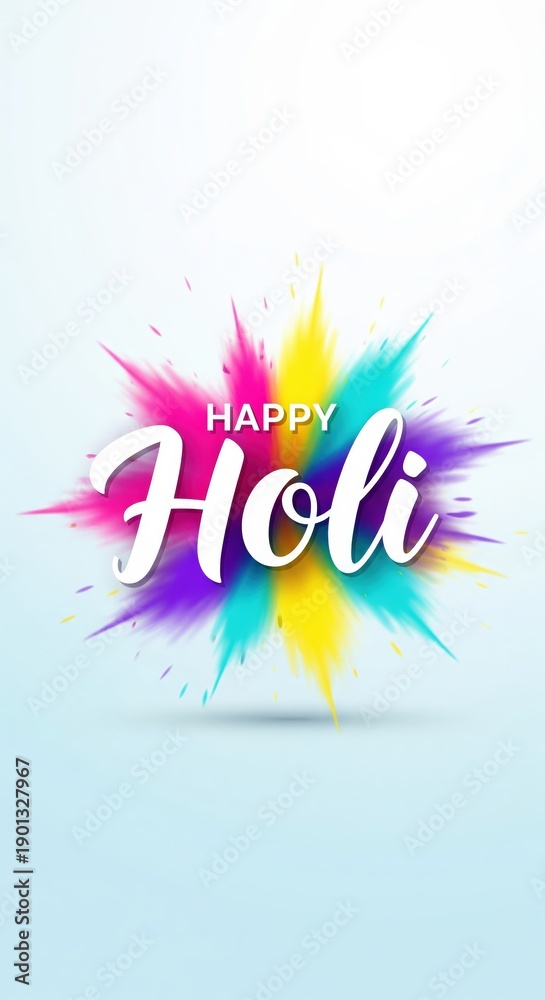 Fototapeta premium Minimal Clean Holi Background With Stylish Typography – AI Generated Image