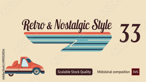 Retro styled pickup truck in nostalgic color scheme