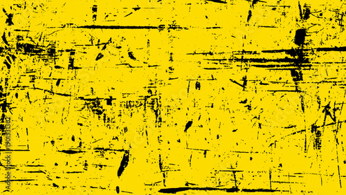 Yellow grunge background texture with heavy scratches scuffs peeling dirt aging and an intensely worn surface Distressed yellow grunge texture image and EPS 10