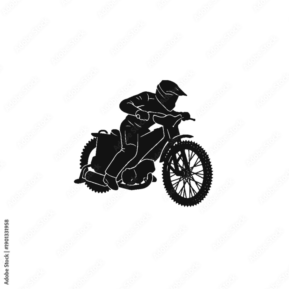Ταπετσαρία Speedway Rider Silhouette: A dynamic silhouette of a speedway rider racing on a motorcycle, showcasing speed, control, and the thrill of motorsport