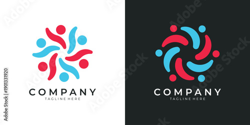 Abstract circular community logo for humanity