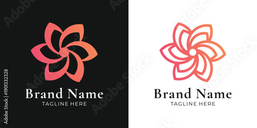 Abstract floral gradient logo design