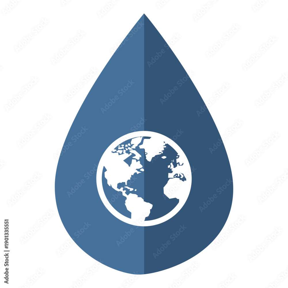 Fototapeta premium Water day globe icon