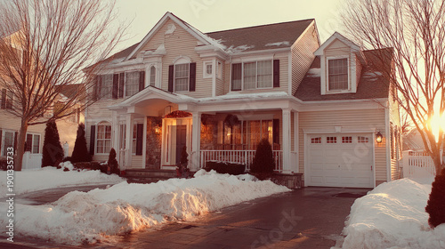 A family home in a winter s...