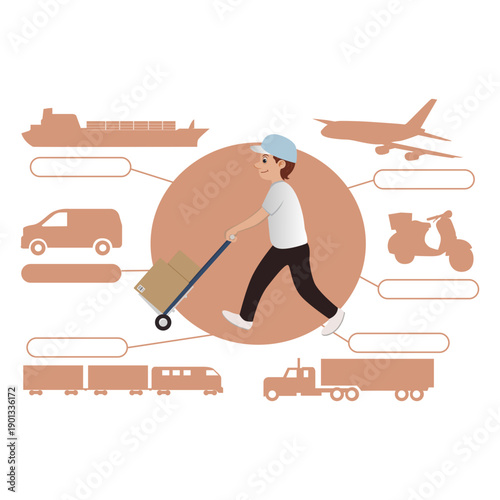 Delivery transport diagram silhouette