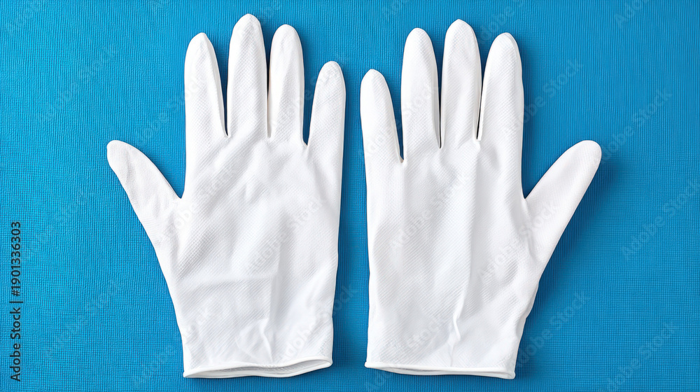 Obraz premium A pair of disposable food service gloves