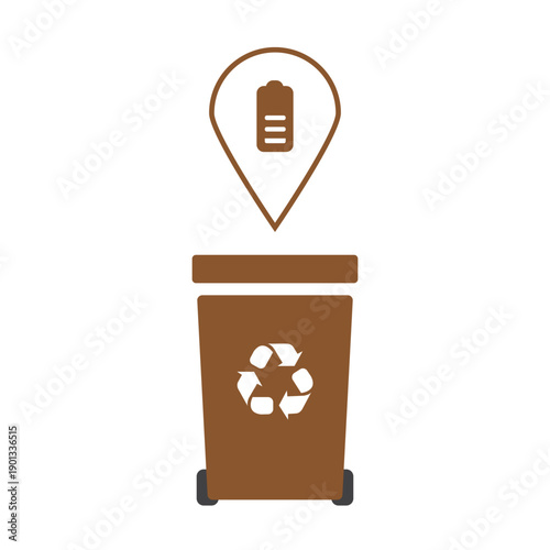 Brown recycling trash batteries.svg