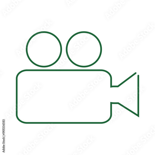 Green video camera line icon.svg