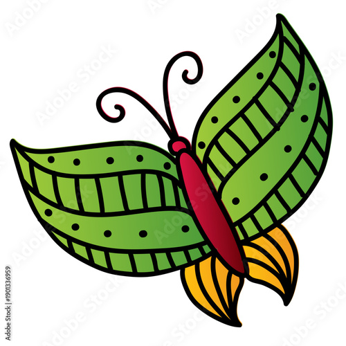 Colorful decorated butterfly