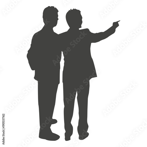 Businessmen showing something to other