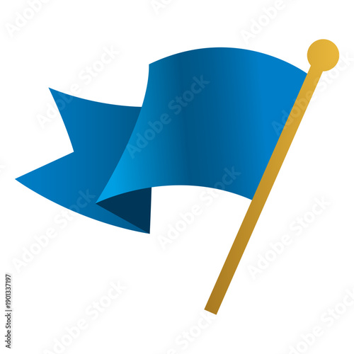Blue waving flag