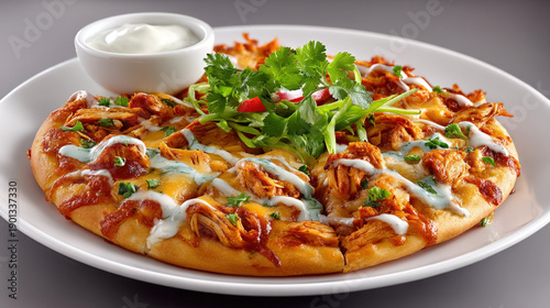 Buffalo chicken pizza with ...