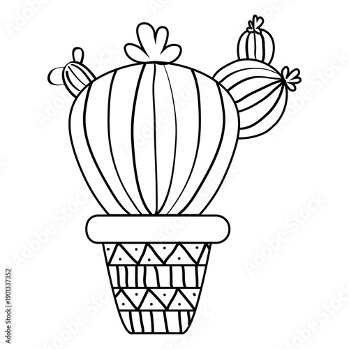 Fat cactus pot silhouette