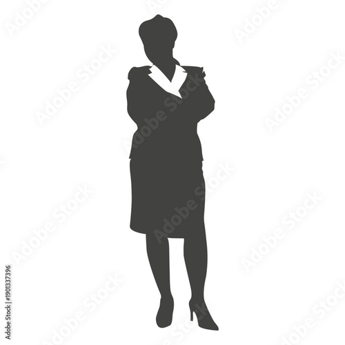 Silhouette female executive standing casually