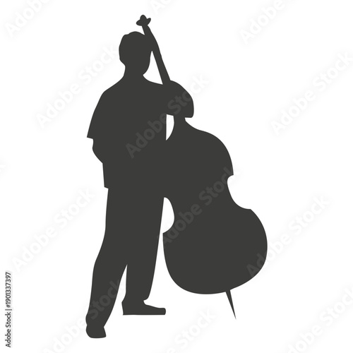 Bass musician silhouette