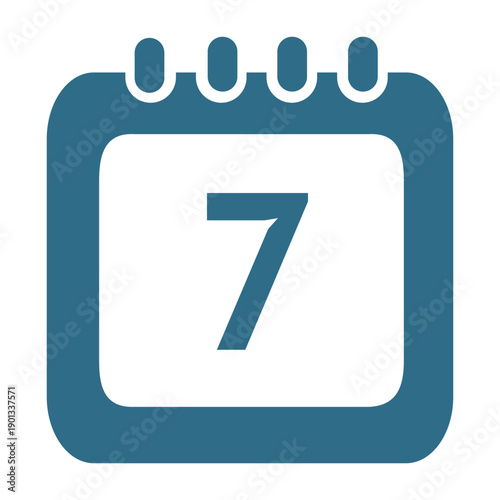 Bild auf Leinwand 7th day calendar icon