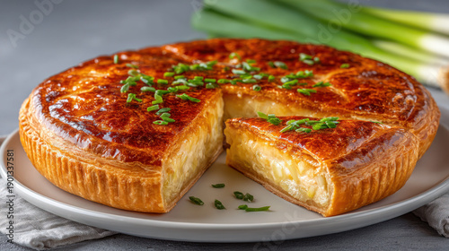 Chicken and leek pie with a...