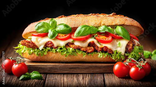 Chicken parmesan sandwich w...