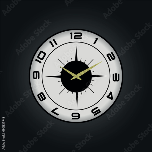 Retro Wall Clock Design Vector
