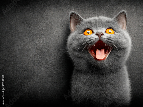 Crazy cat funny expression