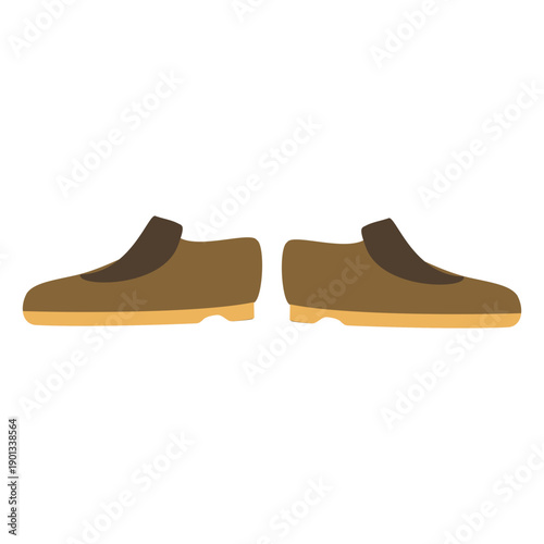 Brown mens sneaker cartoon
