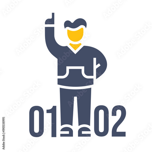 Student raising hand.