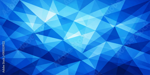 Abstract blue geometric vector wallpaper featuring a digital mosaic pattern of light triangle shapes and polygon elements in a modern tech style