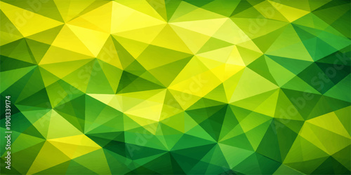 Abstract geometric background featuring a green triangle pattern and mosaic texture for a modern vector illustration backdrop with colorful light elements
