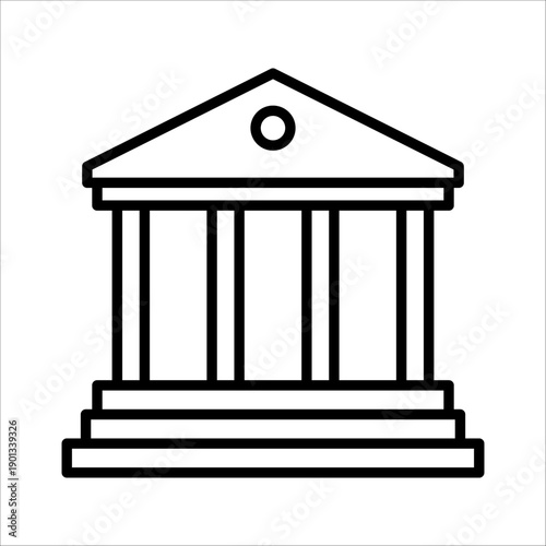 Courthouse Icon. Symbol isolated white background. vector illustration. color editable.