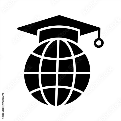  international school Icon. Symbol isolated white background. vector illustration. color editable.