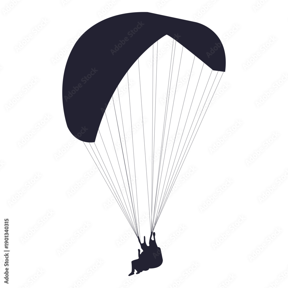 Obraz premium Parachute glider silhouette