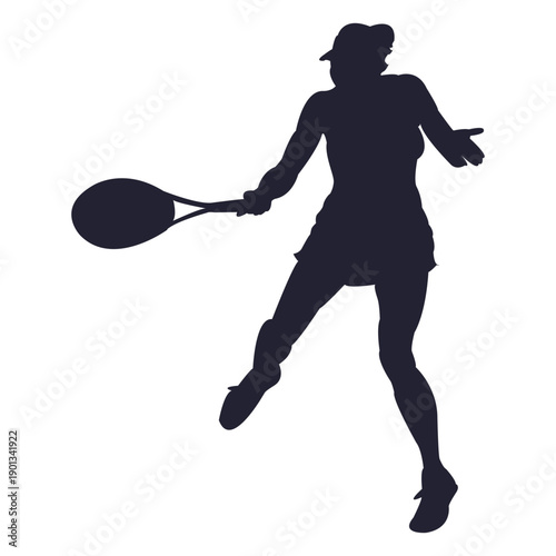 Tennis player girl silhouette