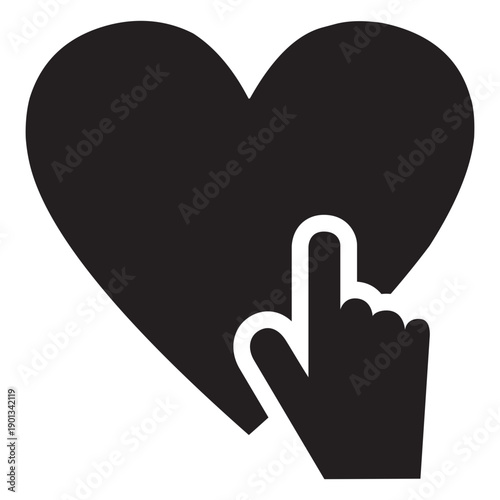 Heart Icon with touching hand