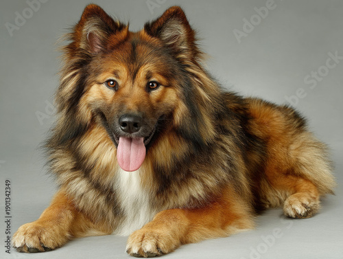 A sleek Eurasier dog breed ...