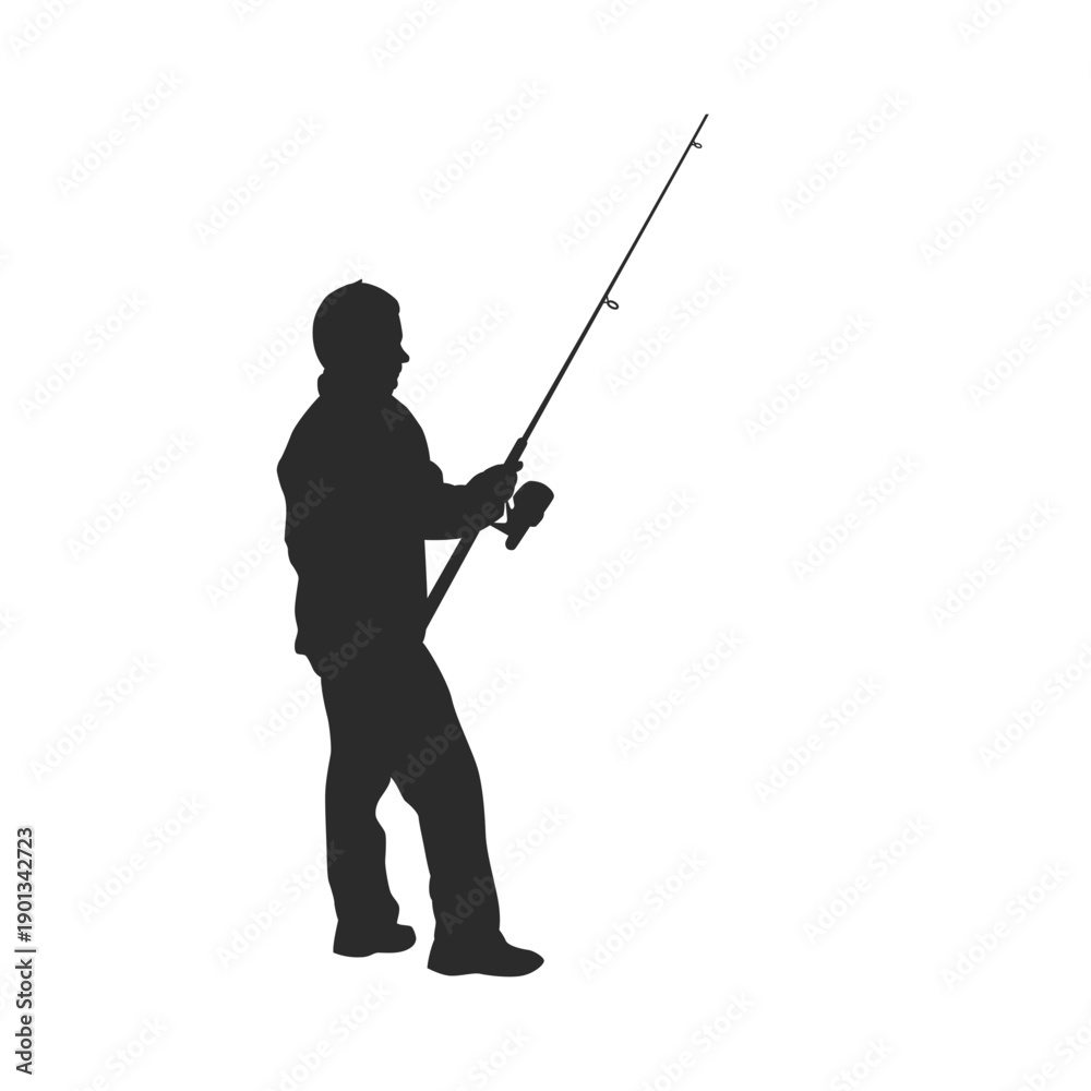 Naklejka premium Fishing fisherman
