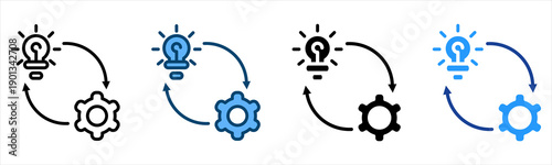 Implementation Icon Multiple Style Vector Collection   
