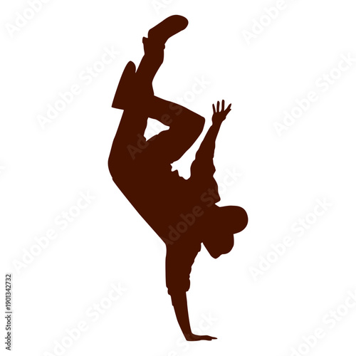 Male dancer break dance silhouette 4