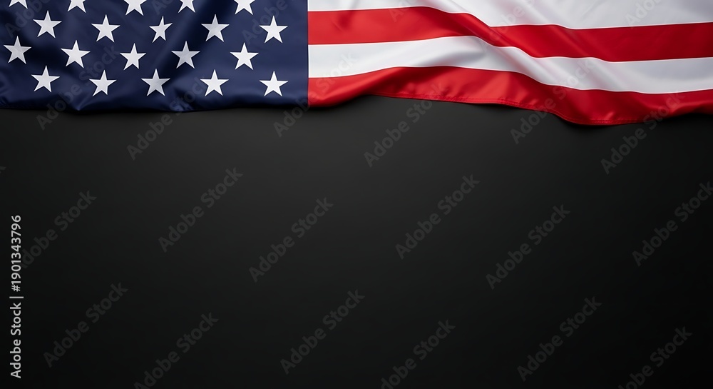 Obraz premium Patriotic presidents day background with american flag on black