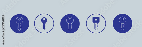 Key icon set. Key black flat and line vector collection isolated on transparent background. Key symbol in generic style. Access keys concept for house, room, office, unlock, safety, secret, door more
