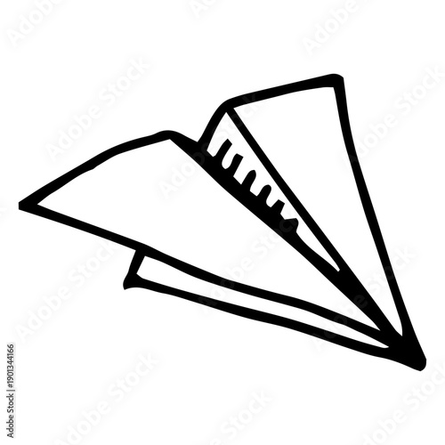 Paper plane doodle icon