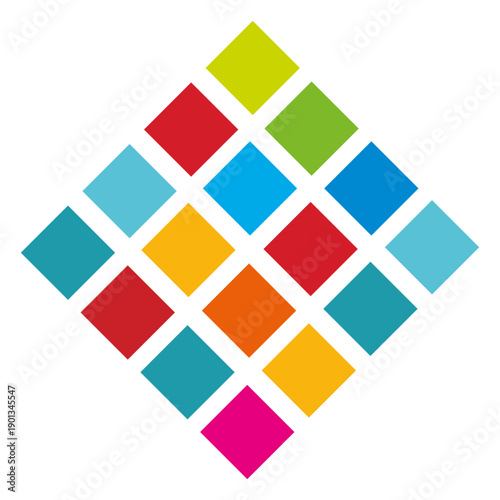Colorful diamond cubes logo