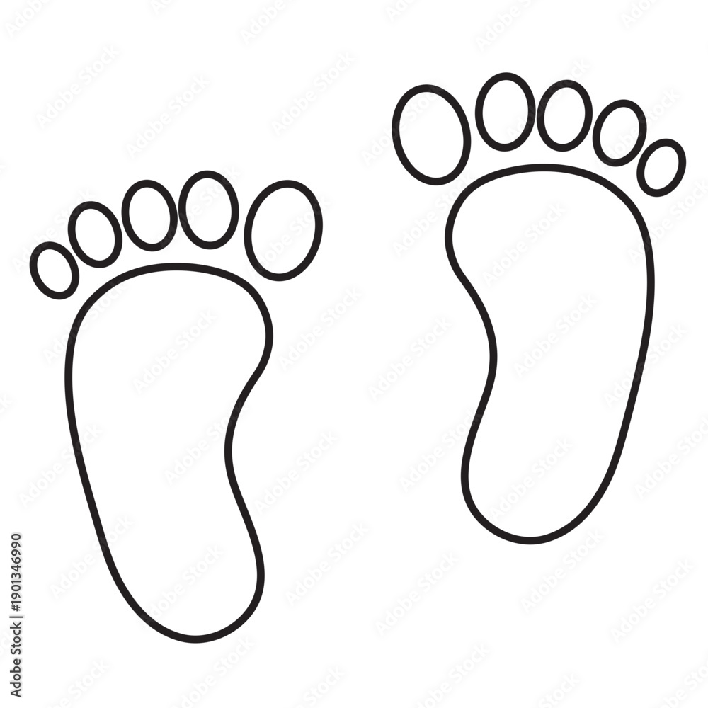 Obraz premium Two feet footprint outline