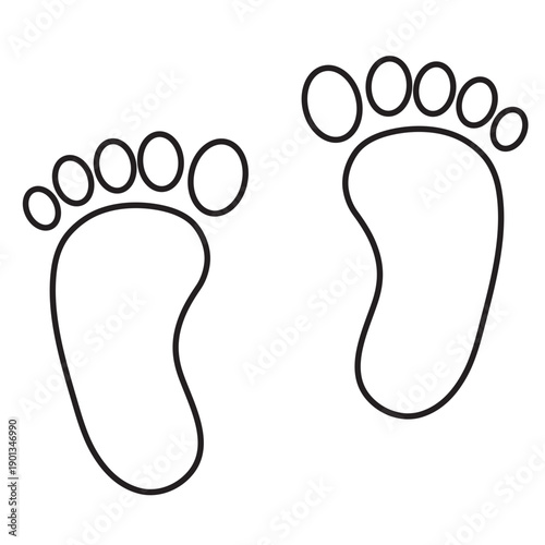 Two feet footprint outline