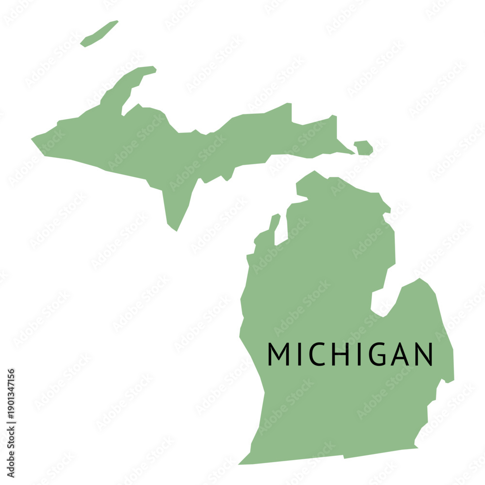 Fototapeta premium Michigan state plain map